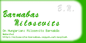 barnabas milosevits business card