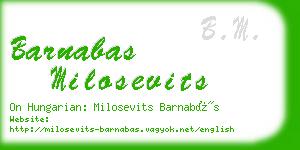 barnabas milosevits business card